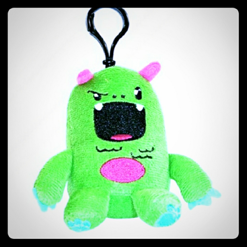 So So Happy Monster Plush Keychain Fob